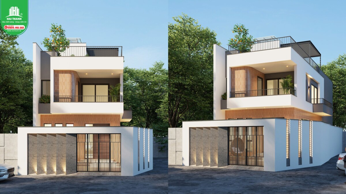 Mẫu thiết kế nhà phố 2 tầng 1 tum đẹp xu hướng mới